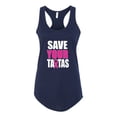 thumbnail image 2 of Save Your Awareness Ladies Racerback Tank Top, Navy, Small, 2 of 3