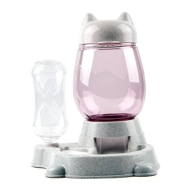 keepw Distributeur Automatique pour Aliments pour Animaux Bol à Boire Distributeur de Nourriture Finition Format Compact Outil Polyvalent d'Alimentation pour Chat Gris