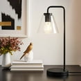 thumbnail image 2 of Table Desk Lamp, Black, Glass, Modern Contemporary Mid-Century Farmhouse, Mid Century Living Kitchen Cafe Bistro Restaurant Hospitality, 2 of 9