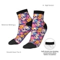thumbnail image 4 of Goofa Skull daisy flower Pattern Non Slip Socks with Grips for Elderly, Crew Socks Yoga Hospital Socks Cushioned Sole Gripper Socks for Men Women, 4 of 5