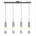 thumbnail image 1 of 50549-BS-CLOP Dezi 4 Light Brushed Steel Pendant Ceiling Light, Clear Opal, 1 of 1