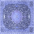 thumbnail image 1 of Ahgly Company Machine Washable Indoor Square Medallion Blue Traditional Area Rugs, 5' Square, 1 of 4