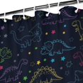 thumbnail image 3 of Colorful Doodle Dinosaurs Dark Pattern Shower Curtain 36"x72" ,Bathroom Decorative Shower Curtains Set with 12 Hooks,Modern Waterproof Washable Shower Curtain, 3 of 6