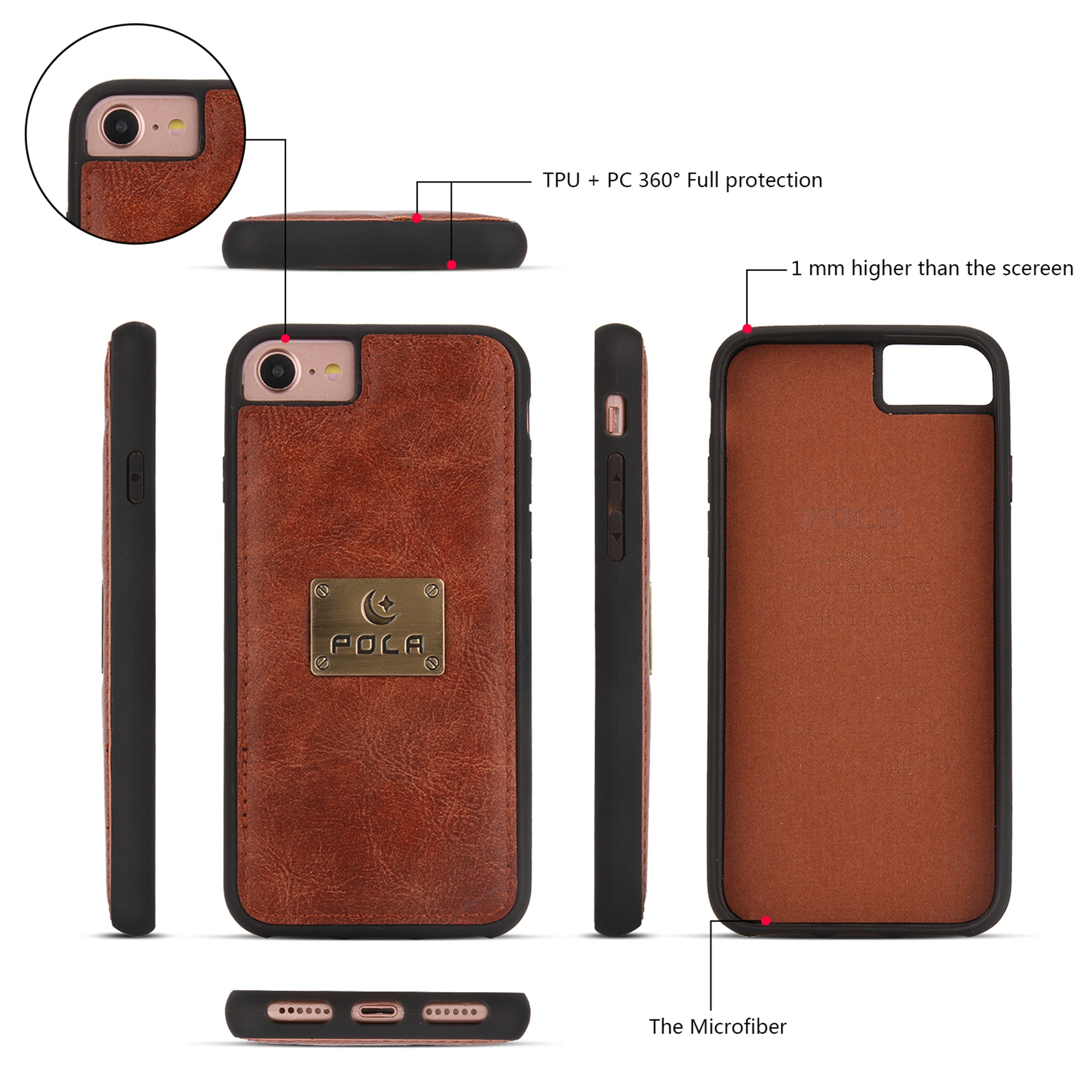 iPhone 8 Wallet Detachable Case, iPhone 7 Case, Dteck [wrist band & metal buckle & 14 Card Slots] Zipper Purse Phone Case Multi-function Folio Flip Weave PU Leather Removable Magnetic Back Cover,Brown