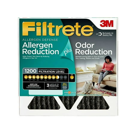 

Filtrete 18x18x1 Air Filter MPR 1200 MERV 11 Allergen Plus Odor Reduction 1 Filter