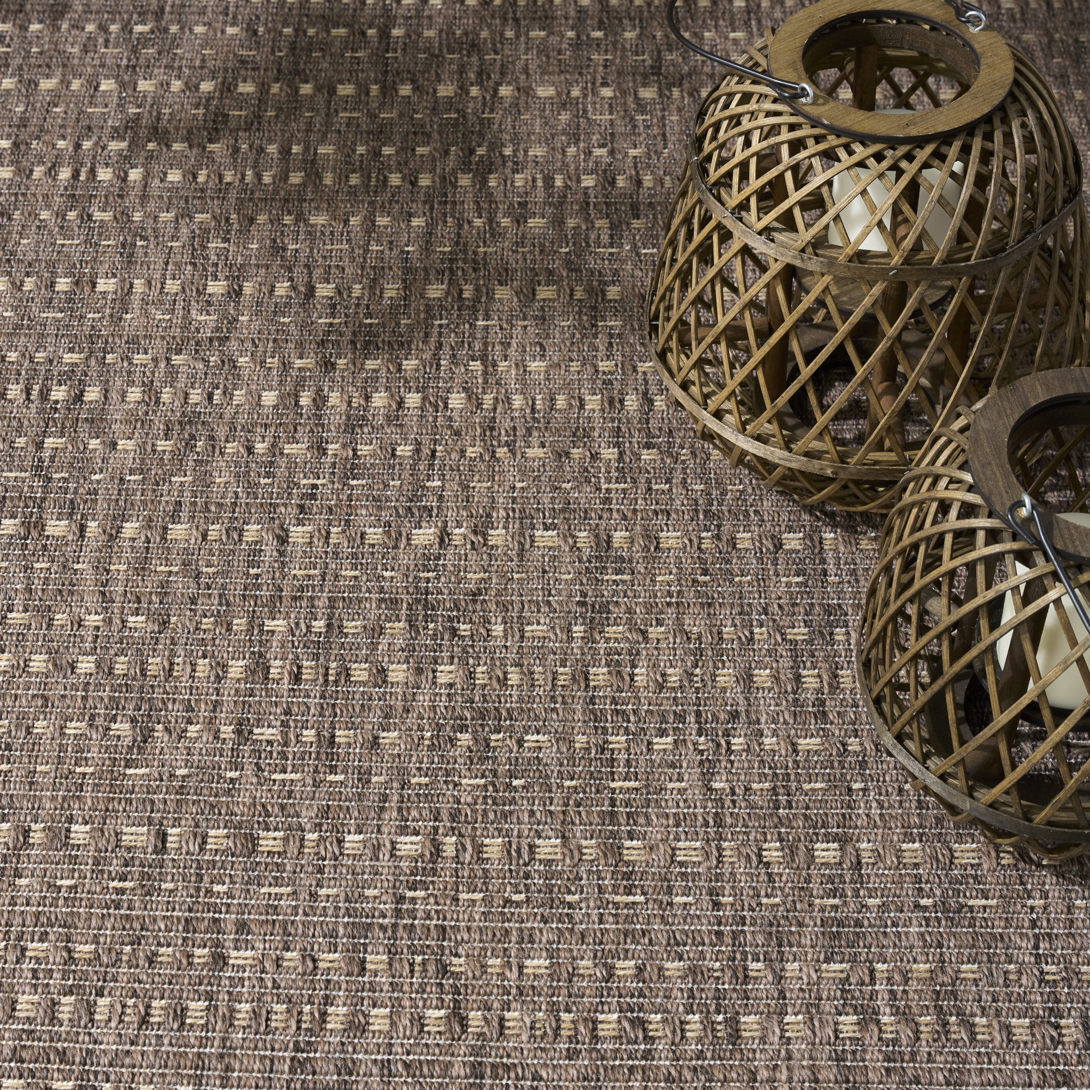 Nourison Tulum 5'3" x 7' Brown Outdoor Rug