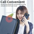 thumbnail image 6 of SaniMore Case for iPhone 15 Plus (6.7" 2023), PU Leather Flip Folio Book Protective Cover with Cash Pocket Magnetic Clasp Credit Card Holder Kickstand Men Women TPU Shockproof Wallet Shell, Blue, 6 of 11