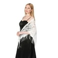 thumbnail image 3 of SWSMCLT Women's Sheer Pashmina Shawl Winter Fashion Lightweight Mesh Soft Spring Bridesmaid Fringe Summer Cape White One Size, 3 of 4