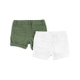 thumbnail image 2 of Pantalones cortos de mezclilla Simple Joys by Carter's Girls 4T, color oliva/blanco, paquete de 2, 2 of 4