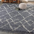 thumbnail image 5 of JONATHAN Y MERCER SHAG 5 x 8 Area Rug, Mercer Plush Tassel Moroccan Trellis - Blue/Cream, MCR102A-5, 5 of 9