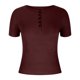 thumbnail image 5 of Karight Women's Summer Tops Short Sleeve Shirts Ribbed Knit Henley Button Up T Shirts Slim Fit Casual Basic Tee, 5 of 6