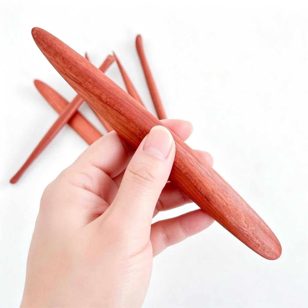 Giaone 7Pcs Professional Pottery Sculpting Tool Wooden Clay Modeling Tool Set For Ceramic Clay Carving Engraving Polishing