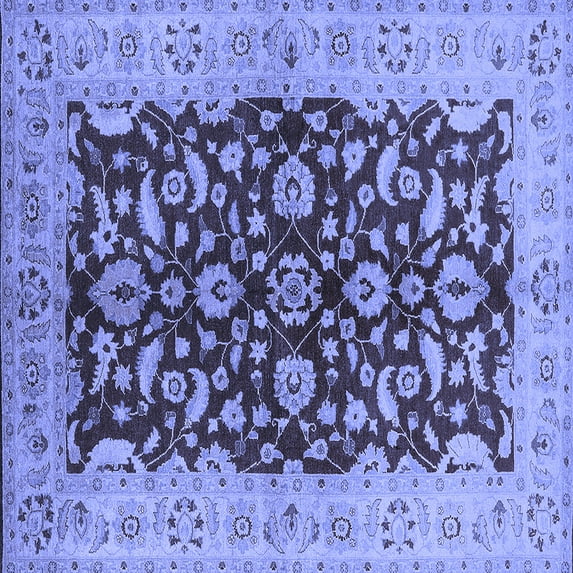 Ahgly Company Indoor Square Oriental Blue Industrial Area Rugs, 4' Square