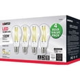thumbnail image 3 of 4Pk - 12.5W A19 LED Clear Medium base 3000K 120v - 100W equiv, 3 of 6