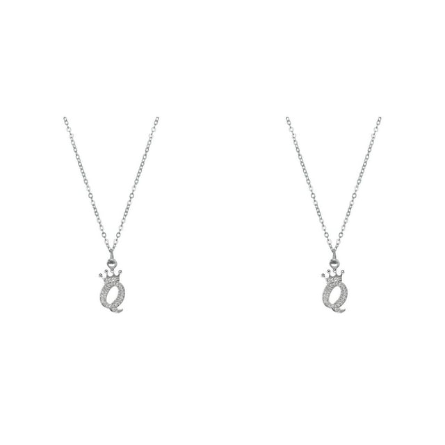 (Lot de 2) 2025 26 Anglais Pendentif Complet Collier Pendentif Collier pour Femmes Collier pour Femmes Colliers en Strass Pendentif A Z 26 Alphabet Initiale
