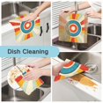 thumbnail image 2 of Yayeee 6 Pack Kitchen Dish Cloths for Washing Dishes Soft Absorbent Microfiber Towels, Colorful Circles, 2 of 9