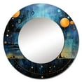 thumbnail image 2 of Designart "Starry Confluence Cosmic Harmony" Abstract Shapes Gold Large Round Mirror - Round Mirror Wall Décor - Modern Round Printed Mirror 36" x 36" Inch, 2 of 5
