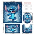 thumbnail image 2 of Stitch-themed Bathroom Shower Curtain Set for Rainy Days Includes 72x72-inch shower curtain, U-shaped toilet seat cover, non-slip bath mat, and 12 hooks, 2 of 2