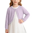 thumbnail image 2 of XYAIYT Knitted Cardigan for Girls Button Open Front Cropped Coat Thin Breathable Jacket for Kids 2-11 Years, 2 of 6