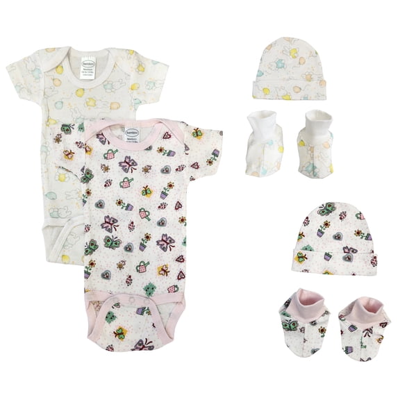 Newborn Baby Girl 6 Pc Layette Sets