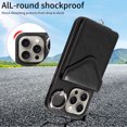 thumbnail image 2 of Allytech iPhone 14 Pro Case with Ring Holder & Shoulder Strap, Retro PU Leather Cards Slots Kickstand Detachable Lanyard Shockproof Wallet Case Cover for Apple iPhone 14 Pro - Black, 2 of 14