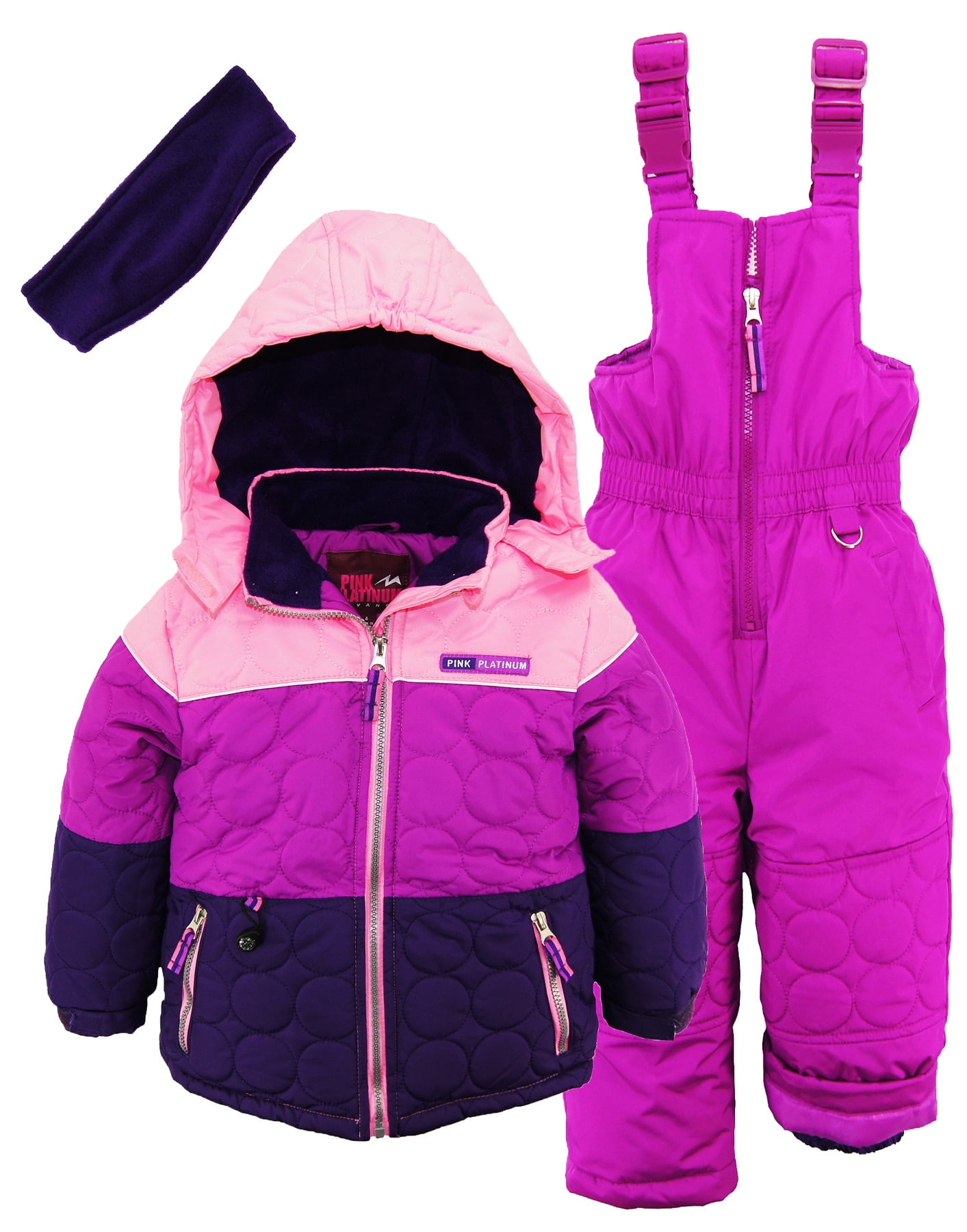 Pink Platinum Little Girls Heavy Down Alternative Skiing Snowsuit