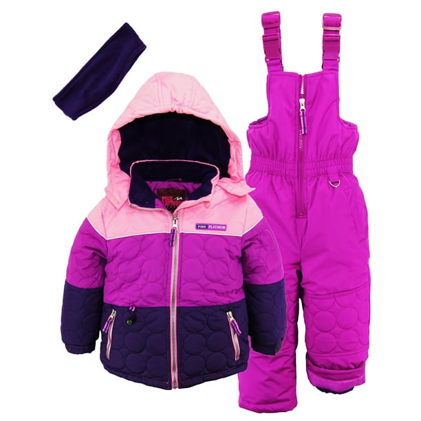 Pink Platinum Pink Platinum Little Girls Snowsuit Quilted Jacket
