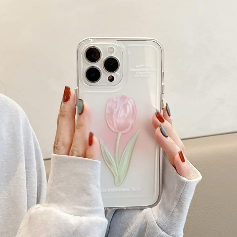 Flower Phone Case for iPhone 12 Pro, Cute Aesthetic Clear