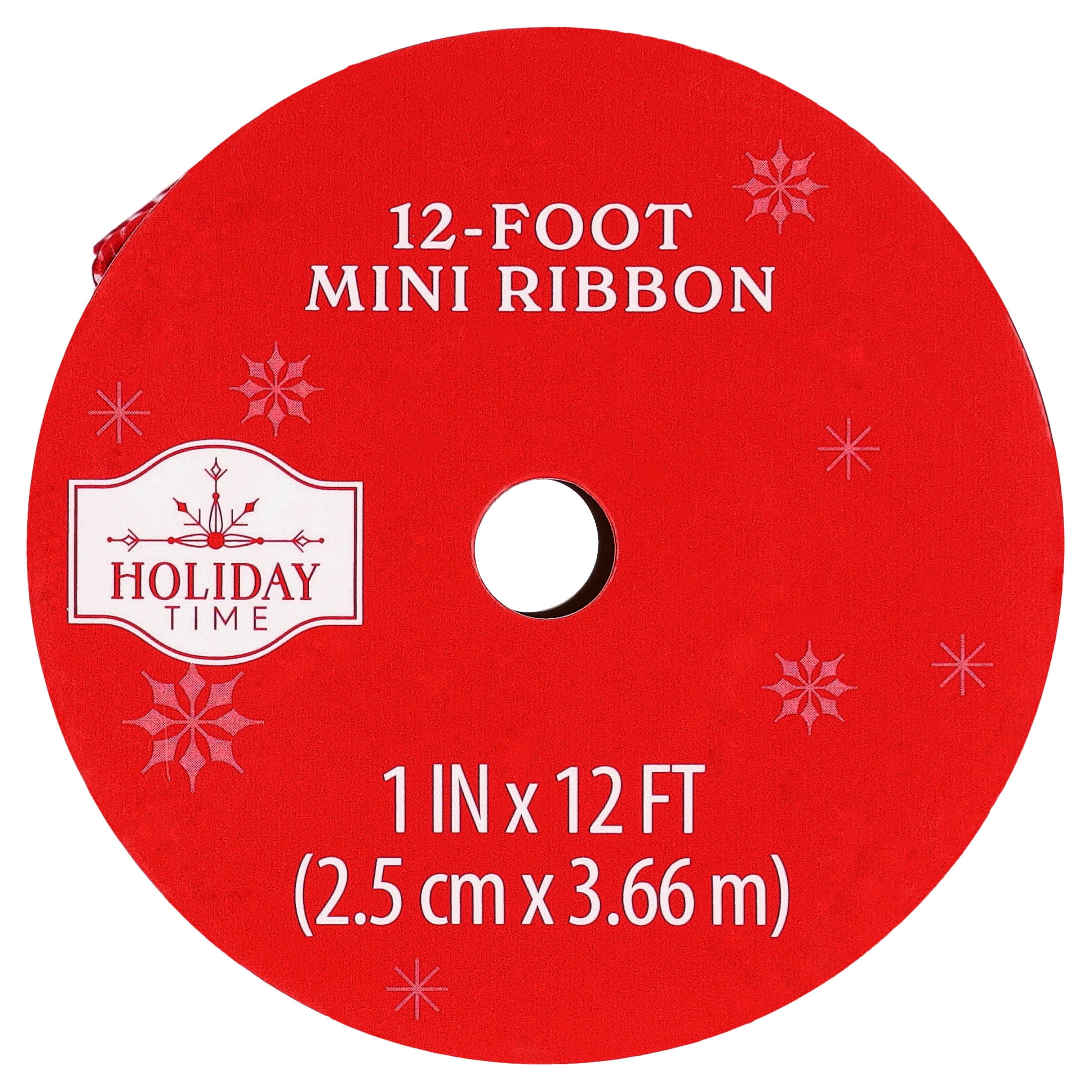 Red and White Wavy Striped Mini Christmas Ribbon, 1" x 12', by Holiday Time