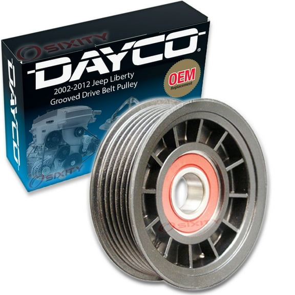 Dayco Grooved Pulley Drive Belt Tensioner Pulley compatible with Jeep Liberty 3.7L V6 2002-2012