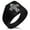 Black, variant on Stainless Steel Royal Fleur De Lis Needle Stripe Pattern Biker Style Polished Ring