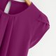 thumbnail image 5 of ICHUANYI Clearance Women's Chiffon Solid Color Short Sleeve Round Neck Casual Shirt Short Sleeve Blouse(Wine, XXL) ICHUANYI WER2023080906680, 5 of 6