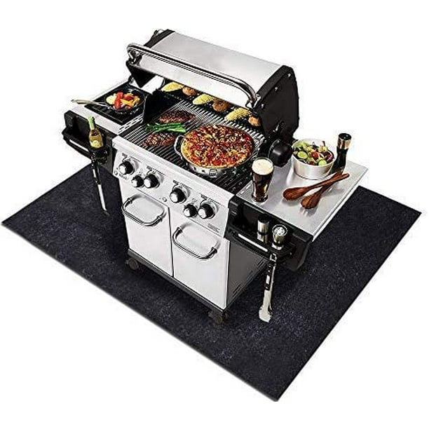 Convelife Under The Grill Mat For Gas Electric Grill Absorbent Grill Under Floor Mat Protect Decks And Patios From Grease Splatter Grill Mat 36inches X 54inches Walmart Com Walmart Com