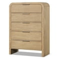 thumbnail image 3 of Furniture of America Riven Adult Arched Solid Wood 5-Drawer Vertical Dresser, Natural, 3 of 13