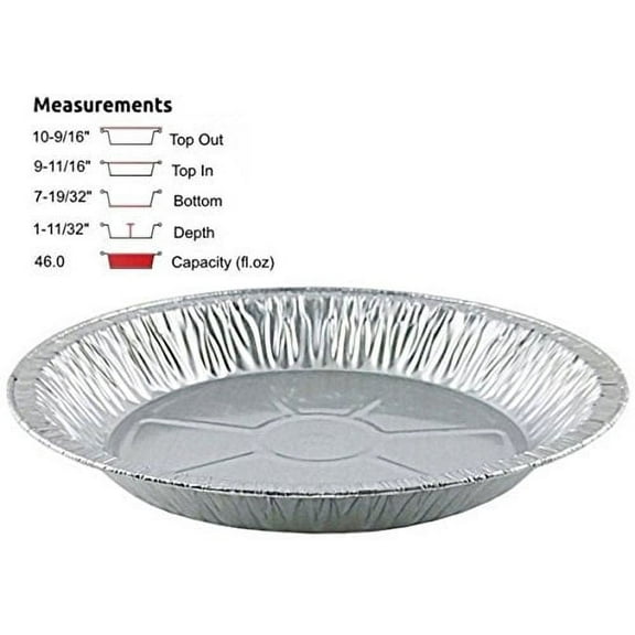 Handi-Foil 11" Aluminum Pie Pan Tin 1 11/32" Deep 15/Pk - Extra Deep Pie Plates (pack of 15)