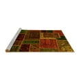 thumbnail image 2 of Ahgly Company Machine Washable Indoor Square Patchwork Yellow Transitional Area Rugs, 8' Square, 2 of 4
