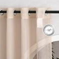 thumbnail image 3 of Taupe Sheer Curtains 90 inches Long, Grommet Airy & Elegant Light Filtering Soft Sheer Lightweight Window Treatment for Bedroom/Living Room, W54 x L90, 2 Panels, 3 of 7