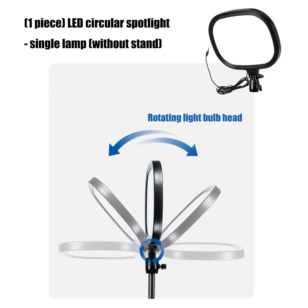 Zeiwohndc Professional LED Round Light 3 Color Temperatures Modifiable Stand Phone Owner