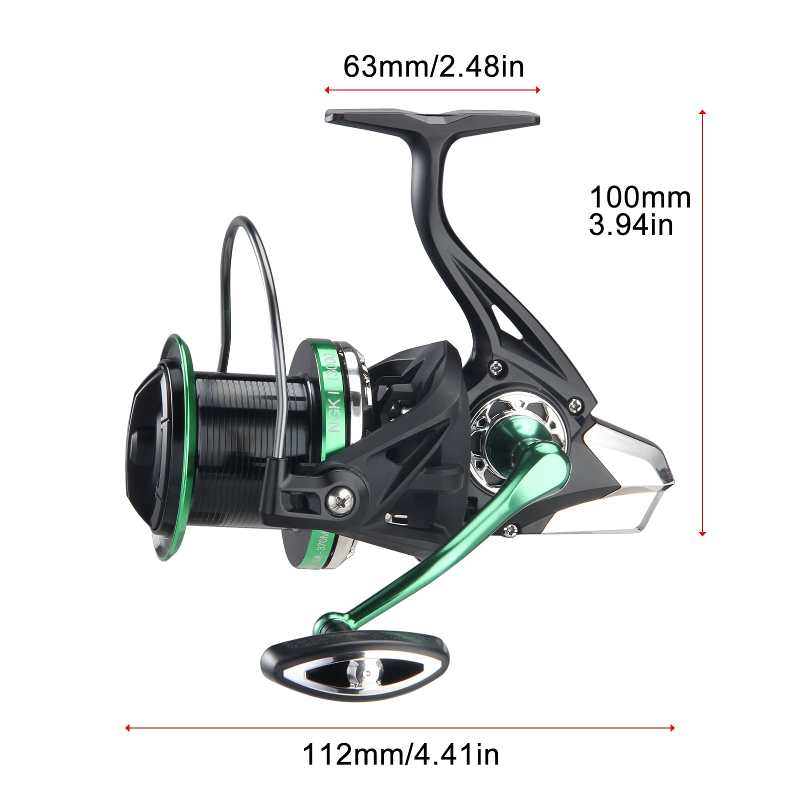 HAUT TON NGKII15000 Spinning Reel, 6+1BB Metal Surf Fishing Reels, 4.8:1 Gear Ratio 55lbs Drag Heavy Long Casting Inshore Saltwater Monster Fish