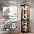 thumbnail image 6 of Curio Cabinet 72" Lighted Glass Corner Cabinet, Corner Display Cabinet with 6 Adjustable Glass Shelves Vintage, Curio Display China Cabinet Light Bulb Included, 6 of 12