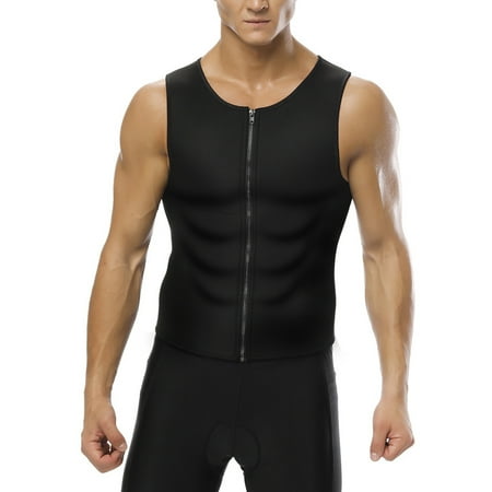 

Men Waist Trainer Vest Neoprene Body Zipper Shirt Tank Shaper Top Workout
