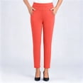 thumbnail image 2 of Oksale Slim Straight Leg Pants for Women with Pockets Petite Pull On Casual Summer Pants Plus Size Stretchy High Waisted Lightweight Pants Orange 2XL, 2 of 7