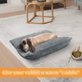 thumbnail image 4 of Bunny Bed for Rabbit Cage - Thickened Soft Prevent Sore Hocks Plush Mat with Cotton Lounger Pillows, Small Animal Flop Mat for Hutch Sleeping Indoor, Gray, 4 of 4
