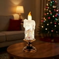 thumbnail image 4 of Battery Operated Lighted Flameless Candles Christmas Snow Globe Candle Light Swirling Water Glittering Spinning Candles for Home Decoration, 4 of 6