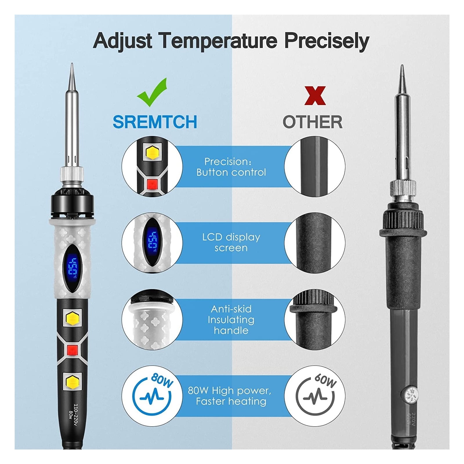 Solder Iron Kit Electric Soldering Tools Tips ,Adjustable Temperature Gas Soldering Heat Repaire Tools ,set Welding Station