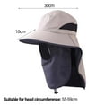 thumbnail image 6 of Wide Brim Detachable Face Cover Men Fishing Cap Neck Flap UV Protection Adjustable Strap Fishing Sun Hat Outdoor Supplies, 6 of 8