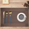 thumbnail image 6 of Home Vinyl Woven Placemats for Dining Table, 4 Pcs Rectangle PVC Placemats, 12"×18" Non-Slip Insulation Placemat Washable Table Mats for Dining Kitchen Restaurant Table –Coffee, 6 of 7