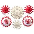 thumbnail image 2 of Devra Party Ensemble de 6 Flocons de Neige en Tissu, Rouge Blanc, 15-22 Pouces, 2 of 4