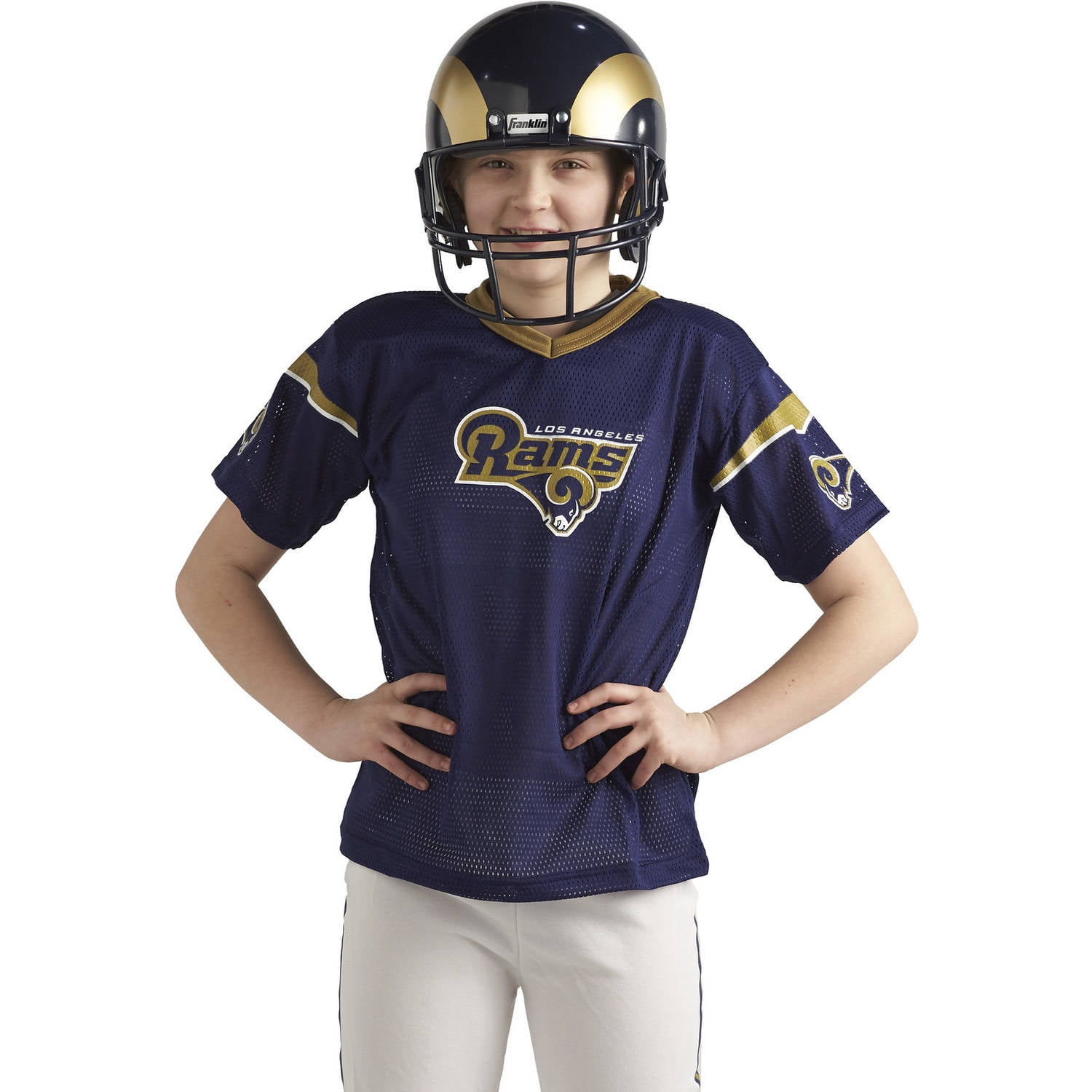Franklin Sports NFL Los Angeles Rams Youth Licensed Deluxe Uniform Set, Medium