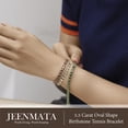 thumbnail image 6 of JeenMata 5.5 Carat August Peridot - Oval Cut Birthstone Tennis Bracelet Eternity Design - White Gold Plating, Female, Adult, 6 of 9